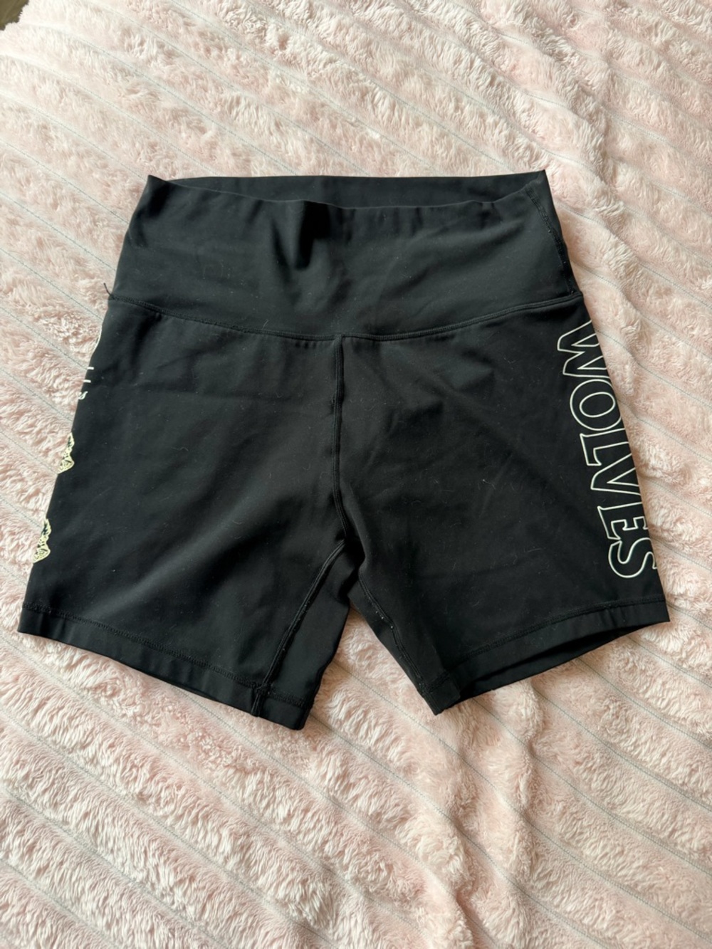 Darc Sport Black Women’s Bike Shorts with Side 'WOLVES' Lettering